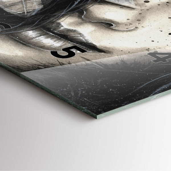 Čtvercové nástěnné hodiny Malovaný portrét