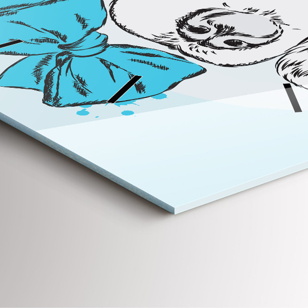 Čtvercové nástěnné hodiny Psí štěně