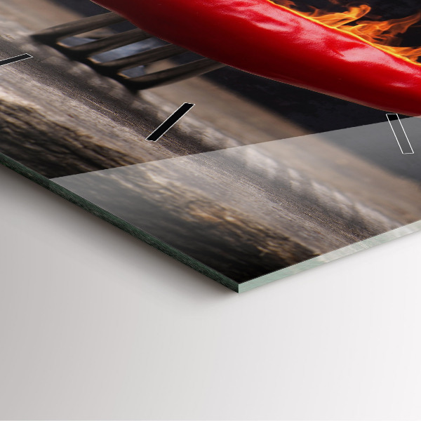 Čtvercové nástěnné hodiny Pepřová paprika