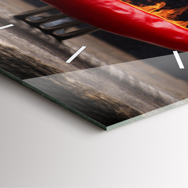 Čtvercové nástěnné hodiny Pepřová paprika