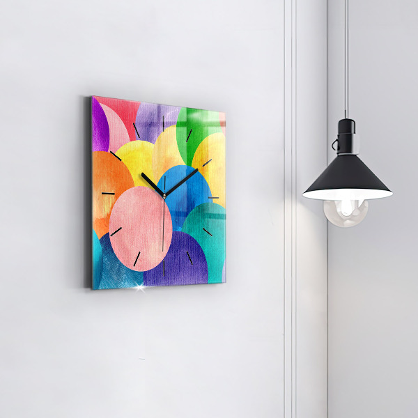 Čtvercové nástěnné hodiny Abstraktní kruhy