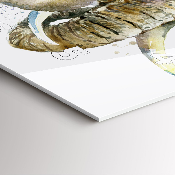 Čtvercové nástěnné hodiny Malovaná zvířata sloni