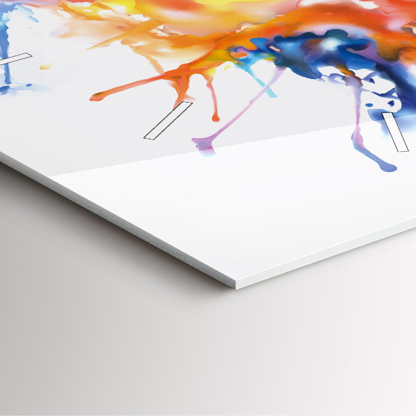 Čtvercové nástěnné hodiny Lev - akvarel