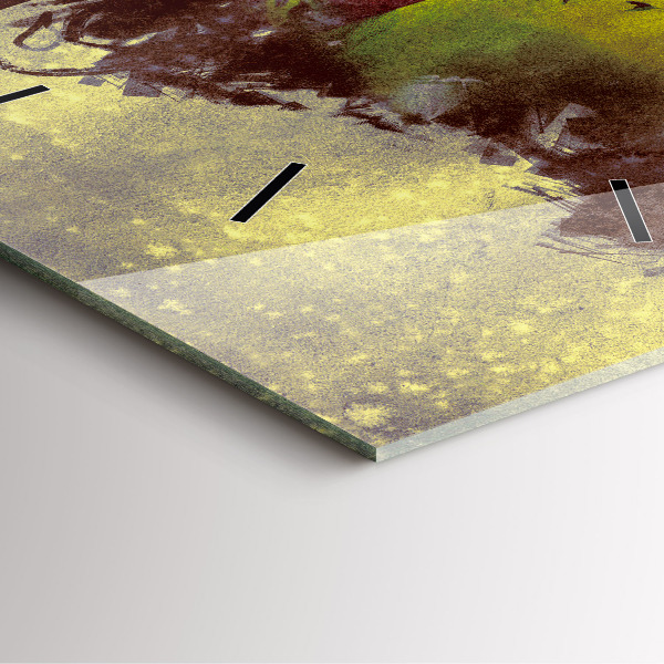 Čtvercové nástěnné hodiny Žena v lese