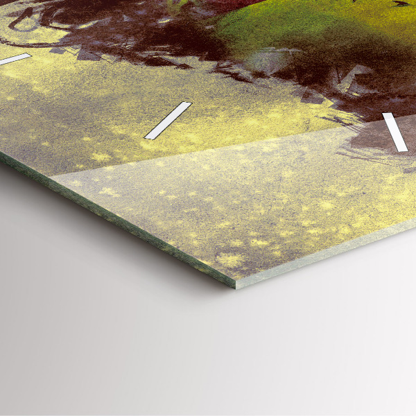 Čtvercové nástěnné hodiny Žena v lese