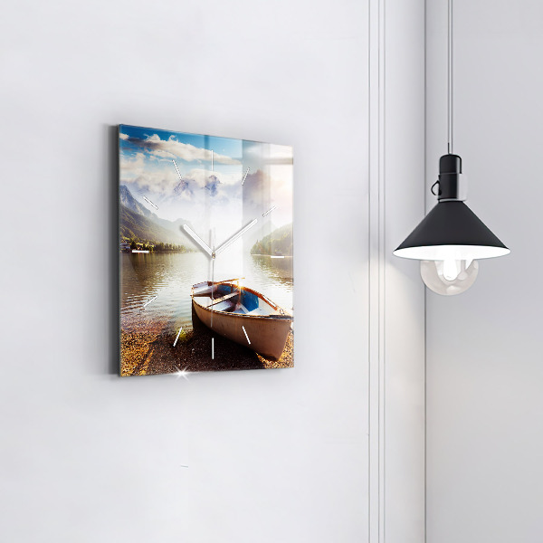 Čtvercové nástěnné hodiny Pohled na jezero