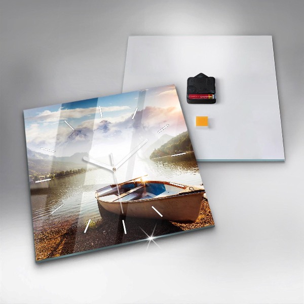 Čtvercové nástěnné hodiny Pohled na jezero