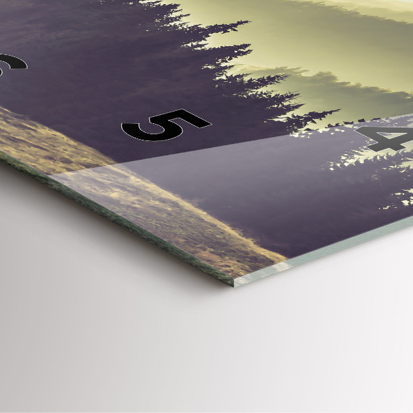 Čtvercové nástěnné hodiny Mlžné horské svahy