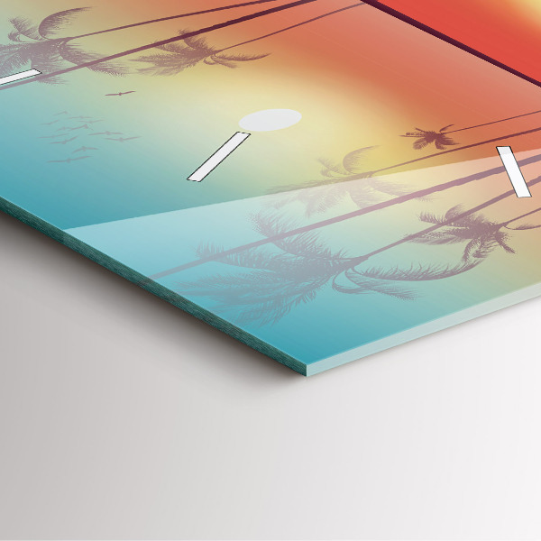 Čtvercové nástěnné hodiny Tropické palmy