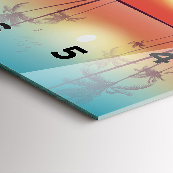 Čtvercové nástěnné hodiny Tropické palmy