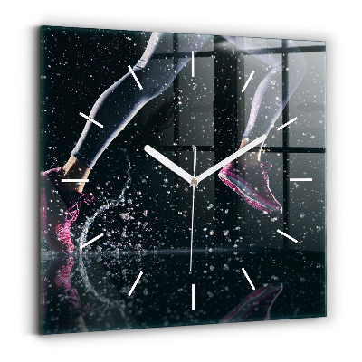 Čtvercové nástěnné hodiny Zdravý životní styl a běh