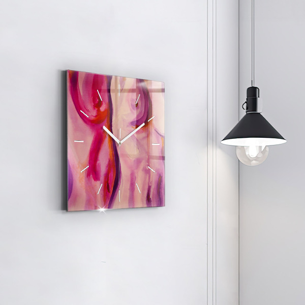 Čtvercové nástěnné hodiny Malování žen