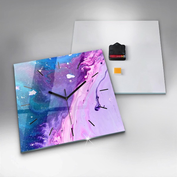 Čtvercové nástěnné hodiny Barevné pozadí