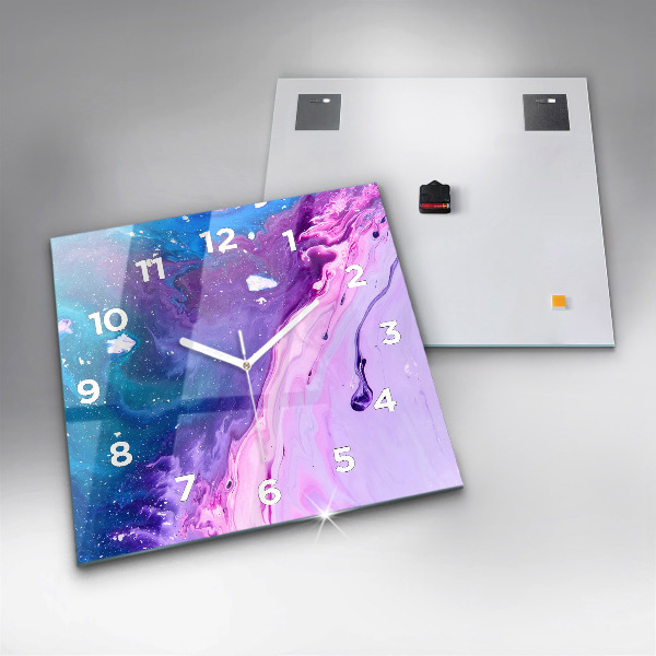 Čtvercové nástěnné hodiny Barevné pozadí