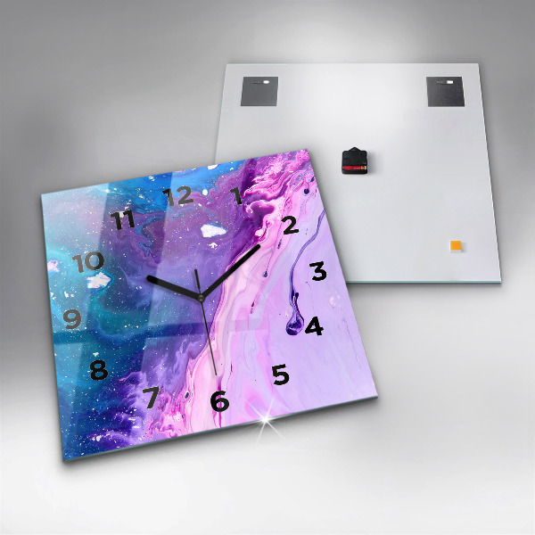 Čtvercové nástěnné hodiny Barevné pozadí