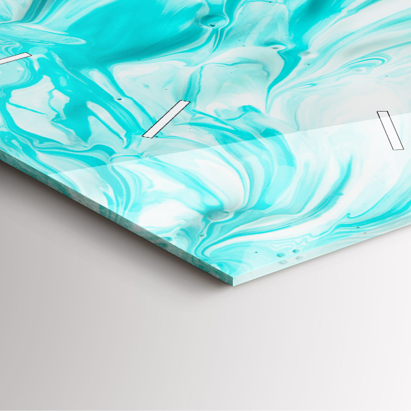 Čtvercové nástěnné hodiny Modrá abstrakce