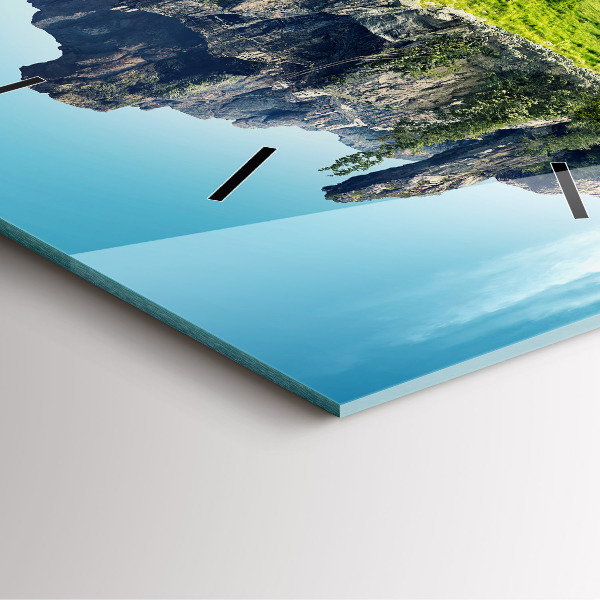 Čtvercové nástěnné hodiny Létající ostrov