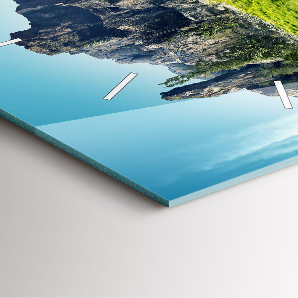 Čtvercové nástěnné hodiny Létající ostrov