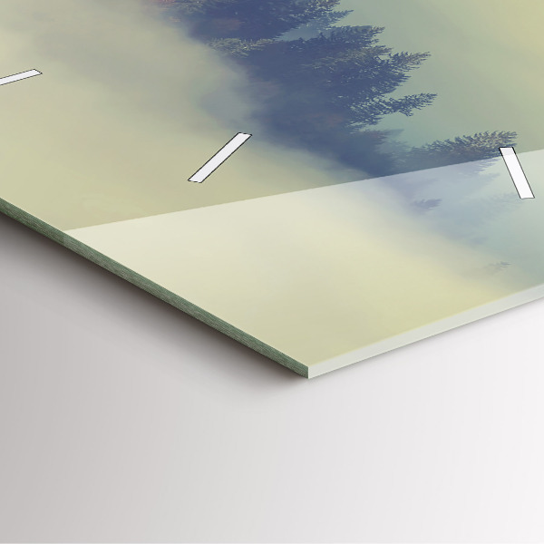 Čtvercové nástěnné hodiny Mlžný lesní orel