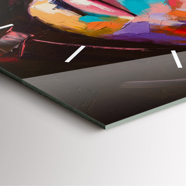 Čtvercové nástěnné hodiny Portrét ženy