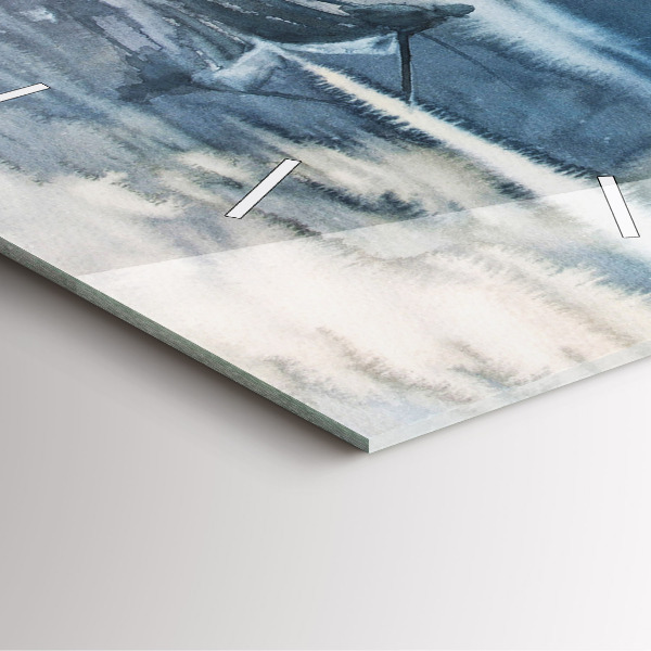 Čtvercové nástěnné hodiny Rybář na jezeře