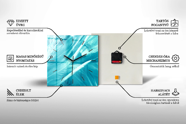 Čtvercové nástěnné hodiny Francouzský buldok s brýlemi