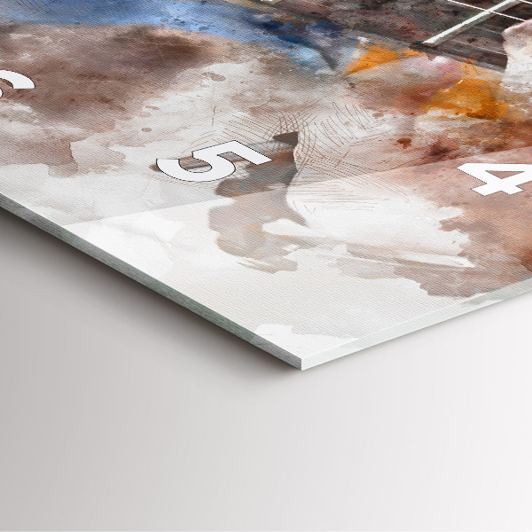 Čtvercové nástěnné hodiny Grafika kytary