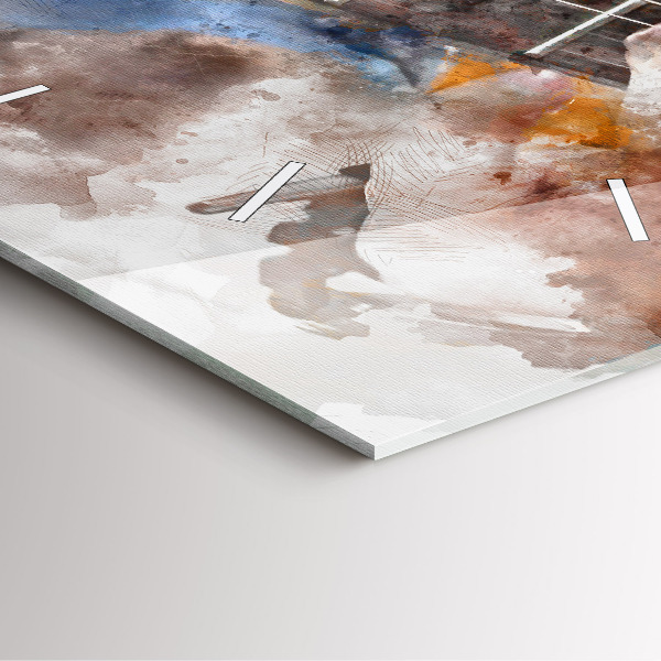 Čtvercové nástěnné hodiny Grafika kytary