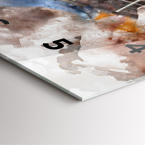 Čtvercové nástěnné hodiny Grafika kytary