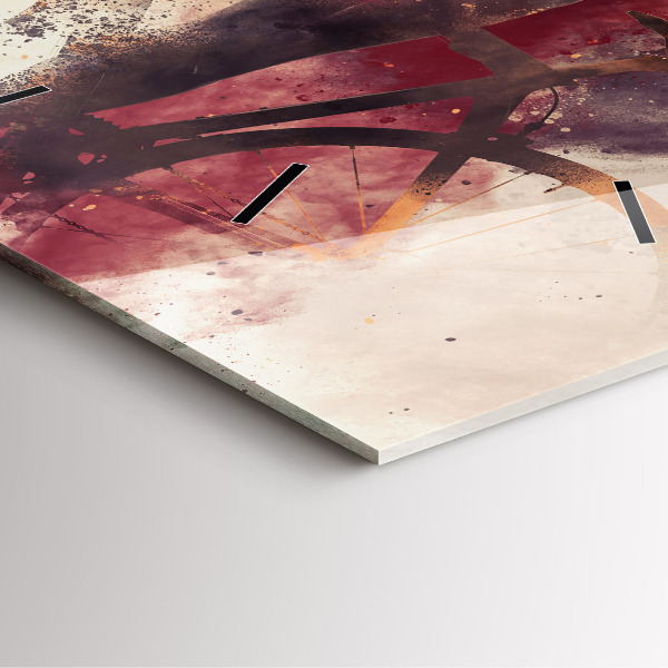 Čtvercové nástěnné hodiny Žena a jízdní kolo