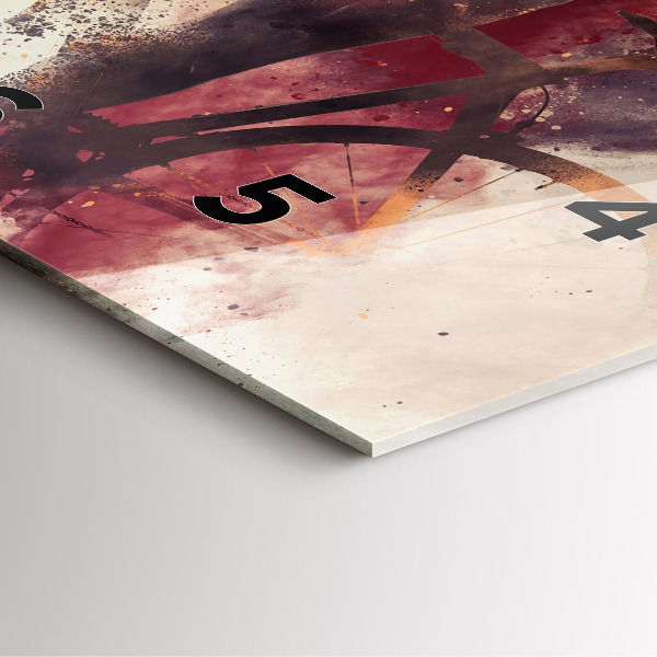 Čtvercové nástěnné hodiny Žena a jízdní kolo