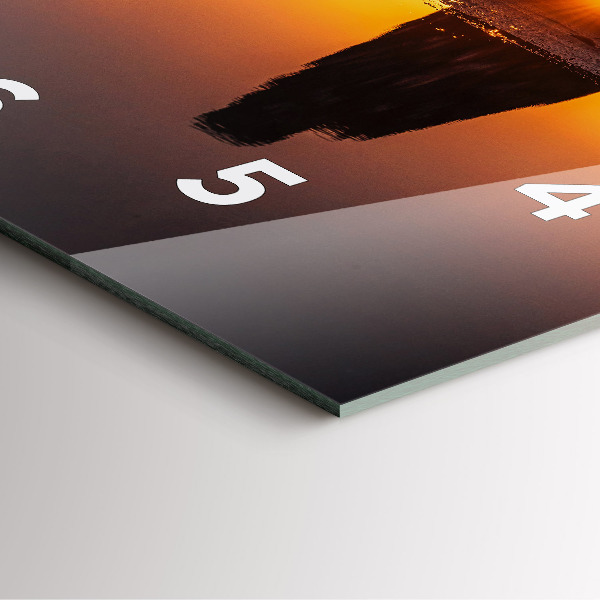 Čtvercové nástěnné hodiny Běžec a západ slunce