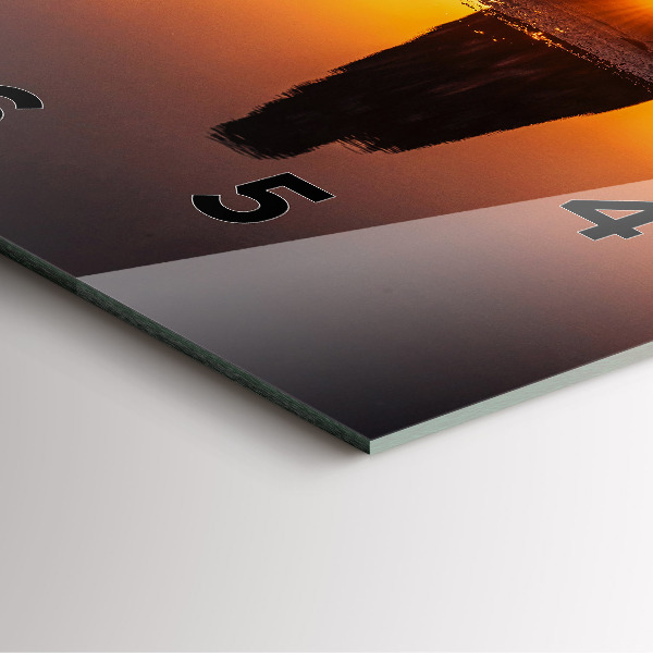 Čtvercové nástěnné hodiny Běžec a západ slunce