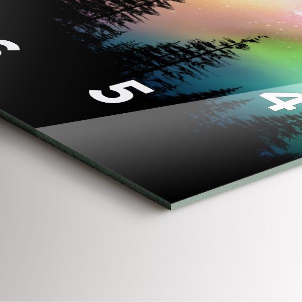 Čtvercové nástěnné hodiny Polární záře