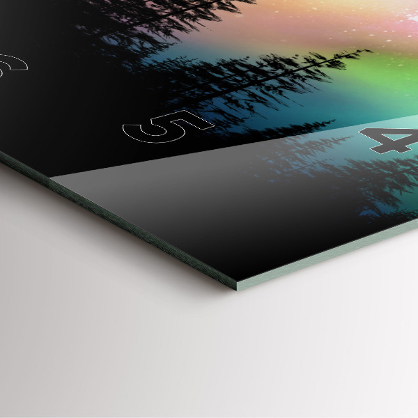 Čtvercové nástěnné hodiny Polární záře