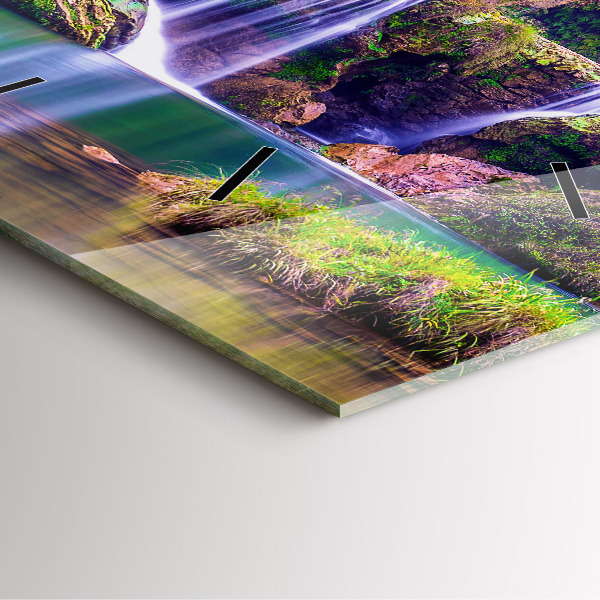 Čtvercové nástěnné hodiny Jiulong Vodopád Čína