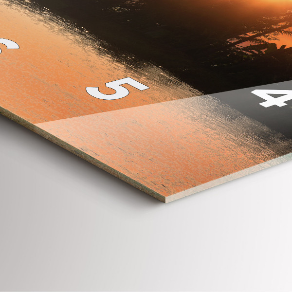 Čtvercové nástěnné hodiny Západ slunce a palmy