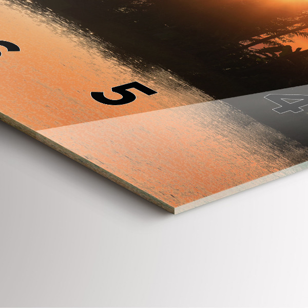 Čtvercové nástěnné hodiny Západ slunce a palmy