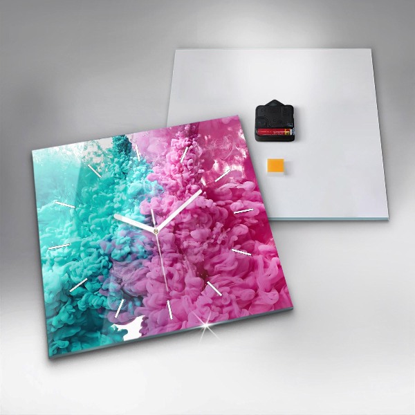 Čtvercové nástěnné hodiny Moderní umění - skvrny