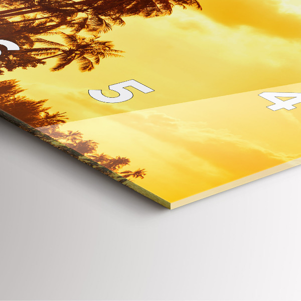 Čtvercové nástěnné hodiny Slunečné palmy