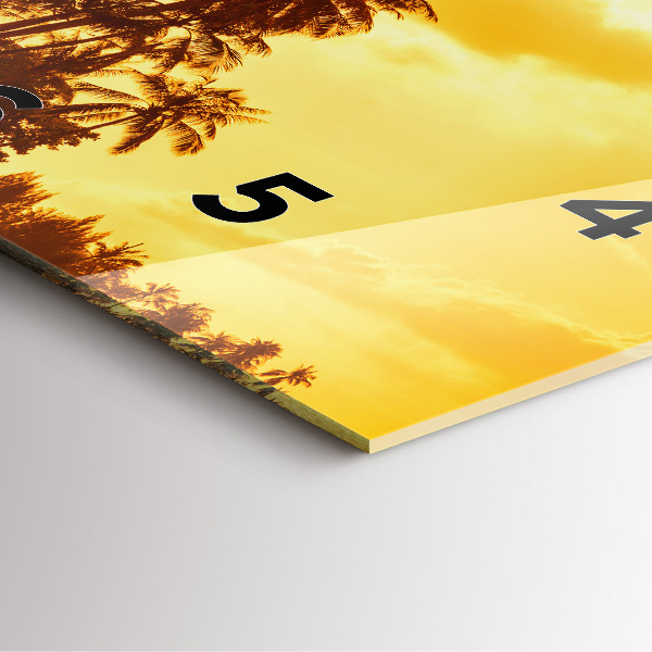 Čtvercové nástěnné hodiny Slunečné palmy