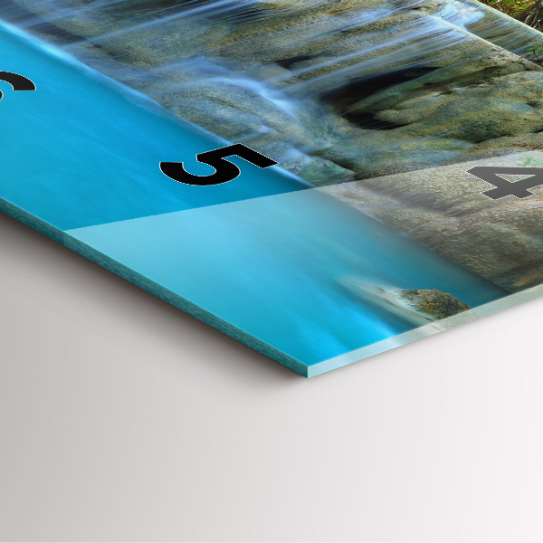 Skleněné hodiny čtvercové Vodopád v lese