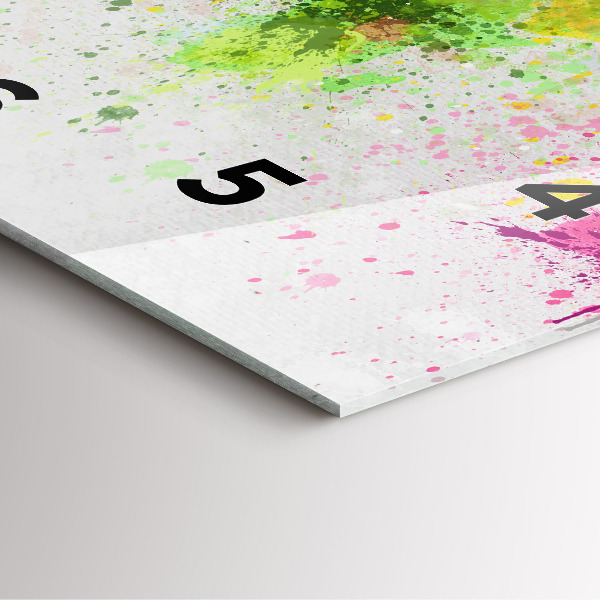 Skleněné hodiny čtvercové Mapa světa na papíře