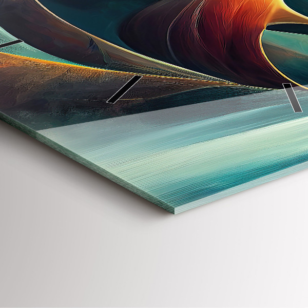 Čtvercové nástěnné hodiny Tekoucí vodopád