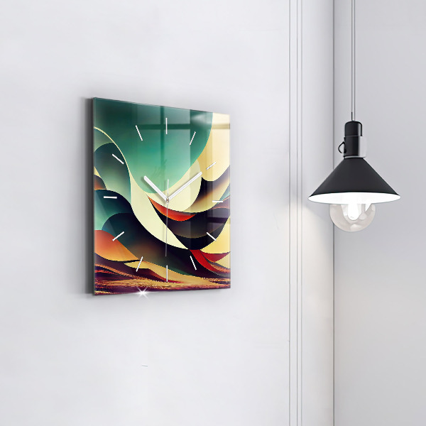 Čtvercové nástěnné hodiny Abstraktní linie na pozadí