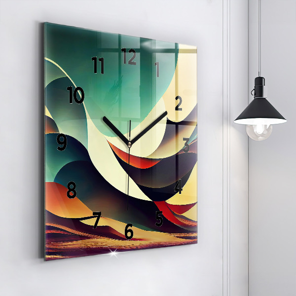 Čtvercové nástěnné hodiny Abstraktní linie na pozadí