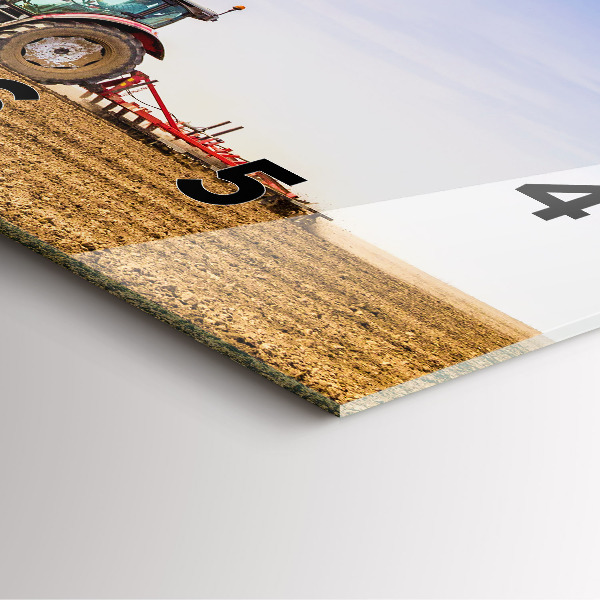 Skleněné hodiny čtvercové Farmář v traktoru