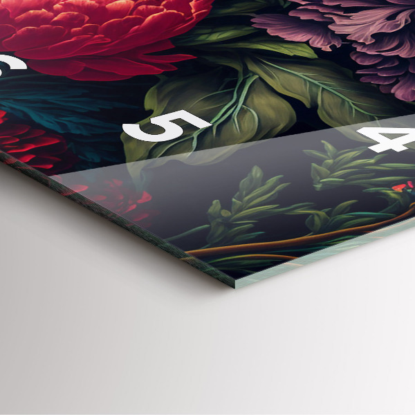 Čtvercové nástěnné hodiny Vintage kytice květin