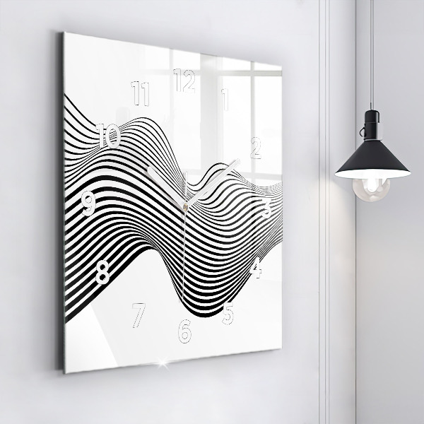 Čtvercové nástěnné hodiny Černobílé umění