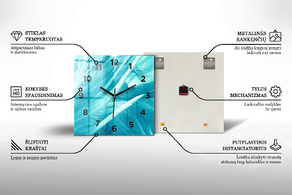 Čtvercové nástěnné hodiny Les a kouzelné houby